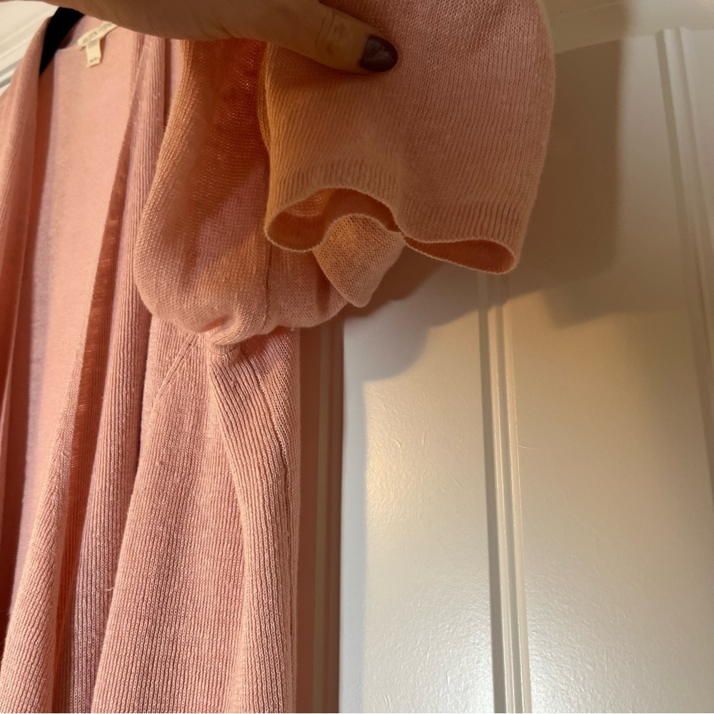Eileen Fisher Organic Linen Cardigan Size Medium Pink Casual Lightweight - Picture 4 of 7